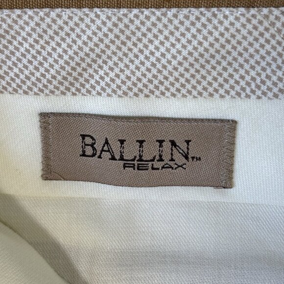 Ballin Relax Dress Pants Mens 36 Beige Tan Dunhill Linen Flat Front Wide Leg NWT - Picture 9 of 15